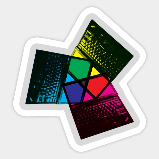 CMYK Laptops Sticker by CharlotteCinnamon